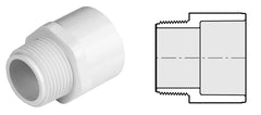Spears 436-005 Adapter 1/2 in MPT x Slip White PVC Schedule 40