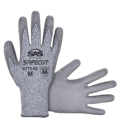 SAS Safety Corporation 6775-03 HPPE Cut Resistant Knit Glove, PU Palm, Large, Bulk Each