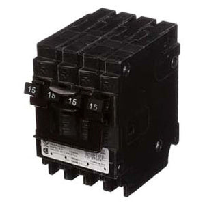 SIEMENS Siemens Q21515CT2 Quadplex Circuit Breaker, 2-Pole 15A-15A Inner-Outer Common-Trip, 120/240V AC, Plug-In, 10kA