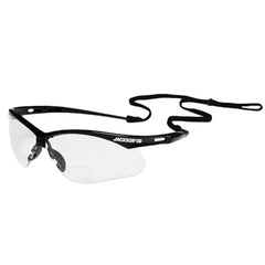 Jackson Safety 50040 SG Series Safety Glasses Universal Size Clear Lens Black Frame Readers 1.5 Hardcoat Anti-Scratch