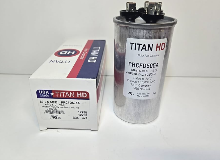 PACKARD Packard PRCFD505A Titan HD Dual Section Motor Run Capacitor 50/5 uF 440/370 VAC