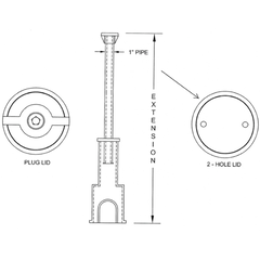 General Foundries 5611 5 ft. Cast Iron Minneapolis Pattern Curb Box with Rod