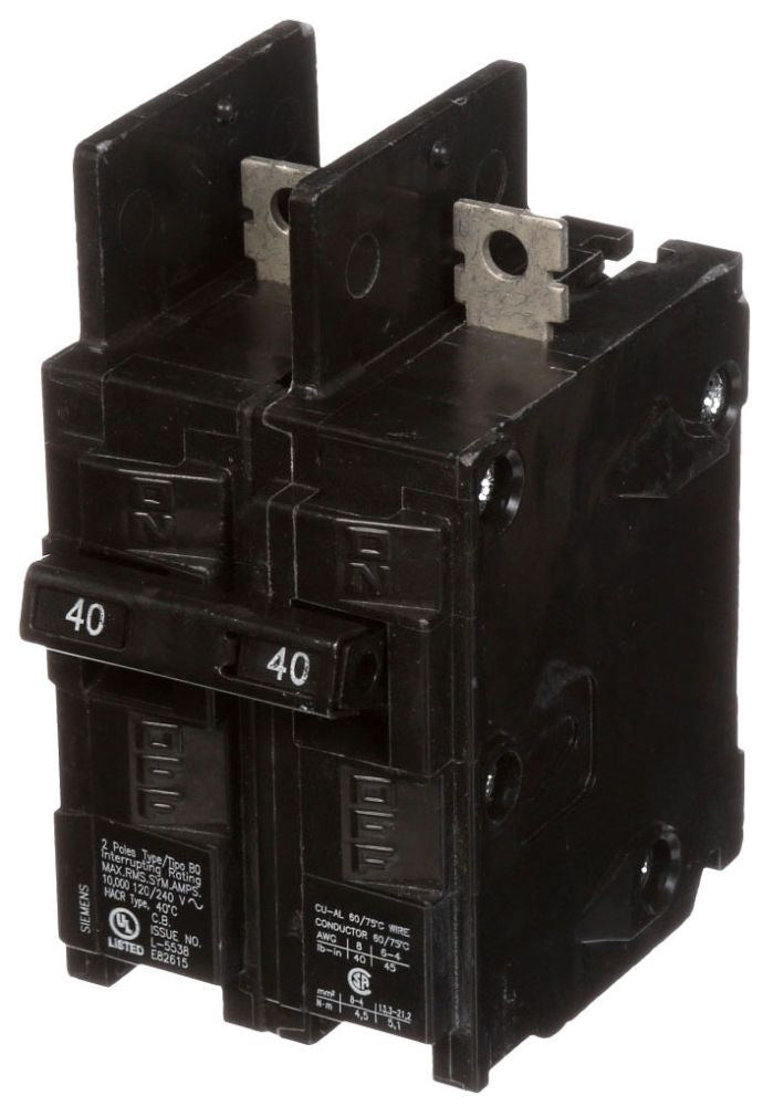 SIEMENS Siemens BQ2B040 Molded Case Circuit Breaker 120/240VAC 40A 10K
