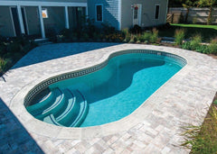 LATHAM POOL PRODUCTS Latham Pool Products ST8049GG1B 8' Curve Sit N' Step Gray Granite