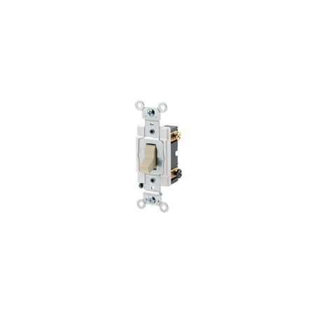 LEVITON Leviton 1224-SW 20 Amp, 120/277 Volt, Toggle 4-Way AC Quiet Switch, Heavy Duty Grade, Grounding, White