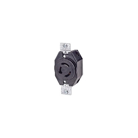 LEVITON Leviton 7310-B 20 Amp, 125/250 Volt, Flush Mounting Locking Receptacle, Industrial Grade, Non-Grounding