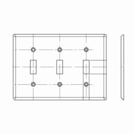 LEVITON Leviton 84011 3-Gang Toggle Switch Wall Plate Standard Size Replacement MPN