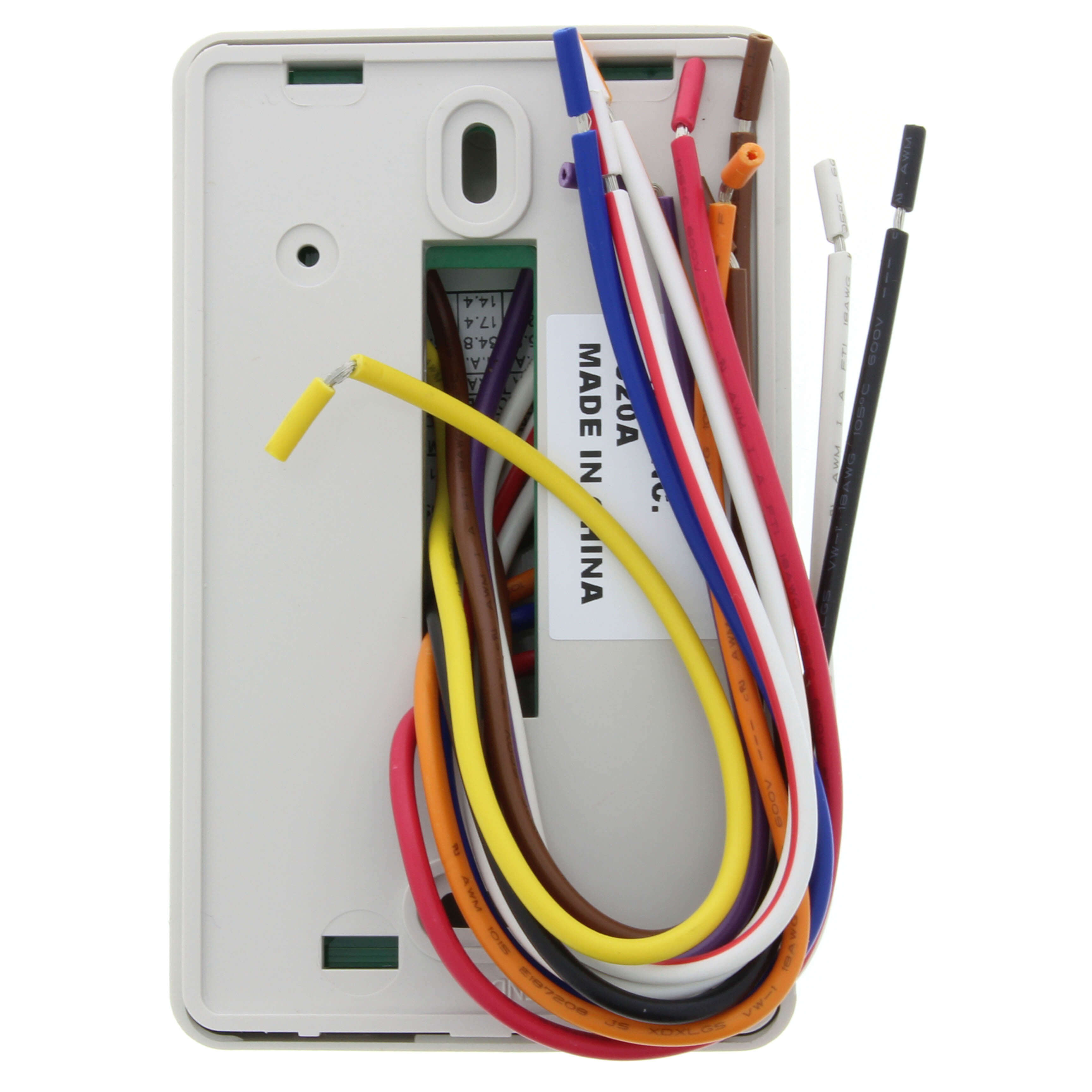PECO Peco TA155-046 Programmable Thermostat with Wire Leads Cool-Heat-Off Line Voltage 24 Volts White
