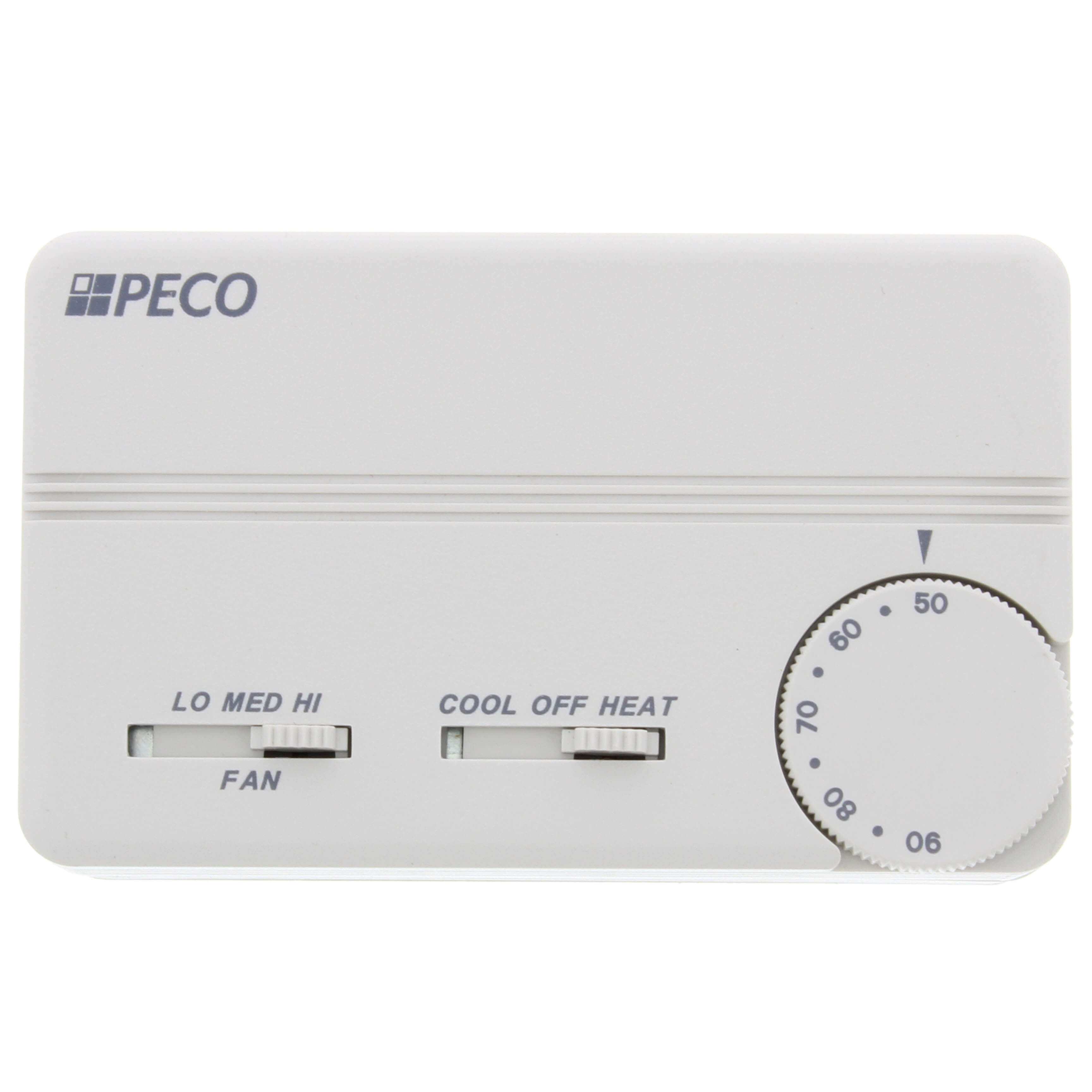 PECO Peco TA155-046 Programmable Thermostat with Wire Leads Cool-Heat-Off Line Voltage 24 Volts White