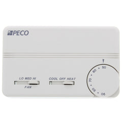 Peco TA155-046 Programmable Thermostat with Wire Leads Cool-Heat-Off Line Voltage 24 Volts White
