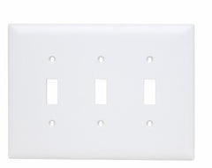 LEGRAND Legrand TPJ3-W Trademaster Junior Jumbo Standard Wallplate (3 Gang 4.9 in x 6-15/16 in)