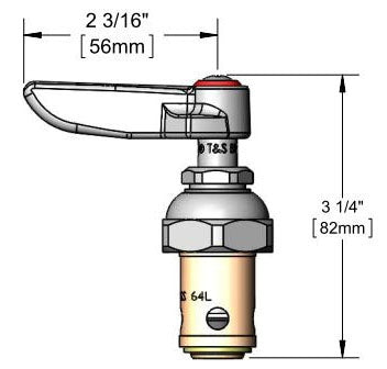 T&S BRASS TS Brass 002712-40 Hot Spindle 3-1/4 Inch for Faucets
