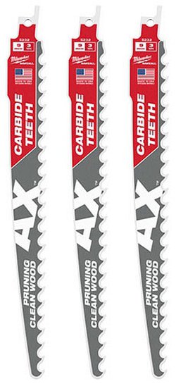 MILWAUKEE Milwaukee 48-00-5332 The AX with Carbide Teeth for Pruning & Clean Wood (3 Pack)