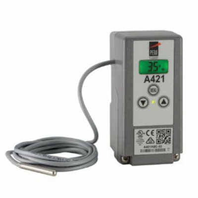 JOHNSON CONTROLS Johnson Controls A421ABC-02 Single Stage Digital Temperature Control 120/240V -40 to 212 Degrees 6-1/2 Foot Lead Wire