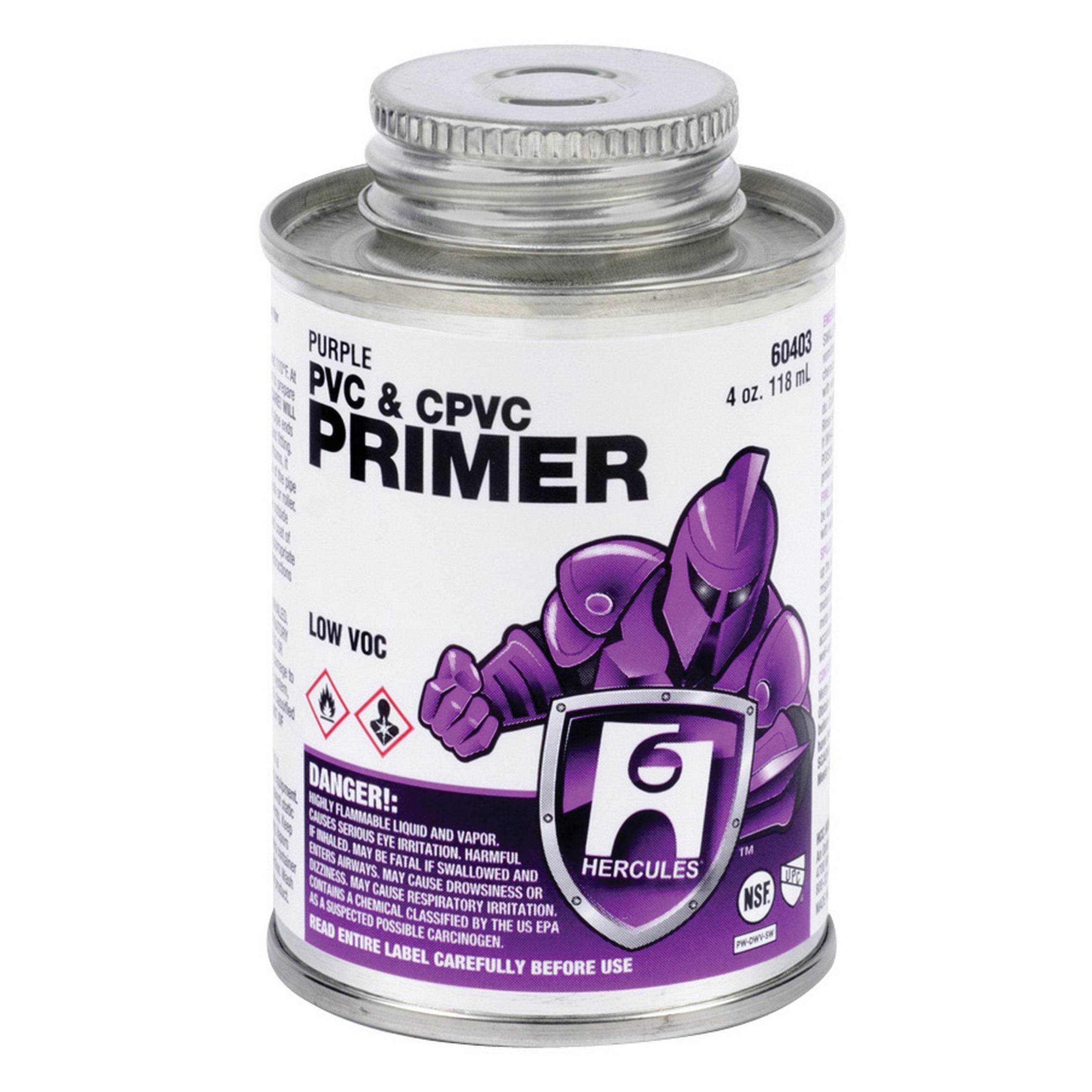 HERCULES Hercules 60413 PVC & CPVC Pipe and Fittings Purple Primer 8 Ounce