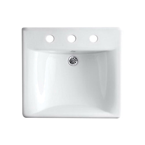 KOHLER Kohler K-2053-0 Soho Vitreous China 3-Hole Wall Mount Bathroom Sink 20 in x 18 in
