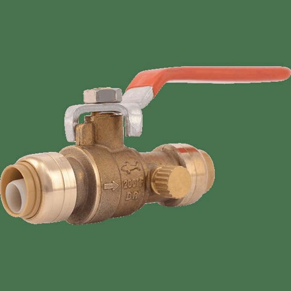 SHARKBITE CAI - SHARKBITE 22304-0000LF Lead-Free Brass Push x Push Ball Valve, Lever, 1/2 Pipe Size