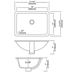 DAKOTA Dakota Plumbing Products US-1611B Undermount Lavatory Sink