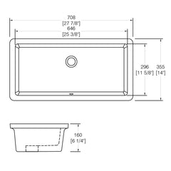 DAKOTA Dakota Plumbing Products US-2512W Undermount Lavatory Sink