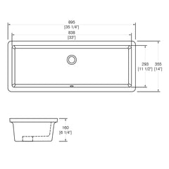 DAKOTA Dakota Plumbing Products US-3311W Undermount Bathroom Sink