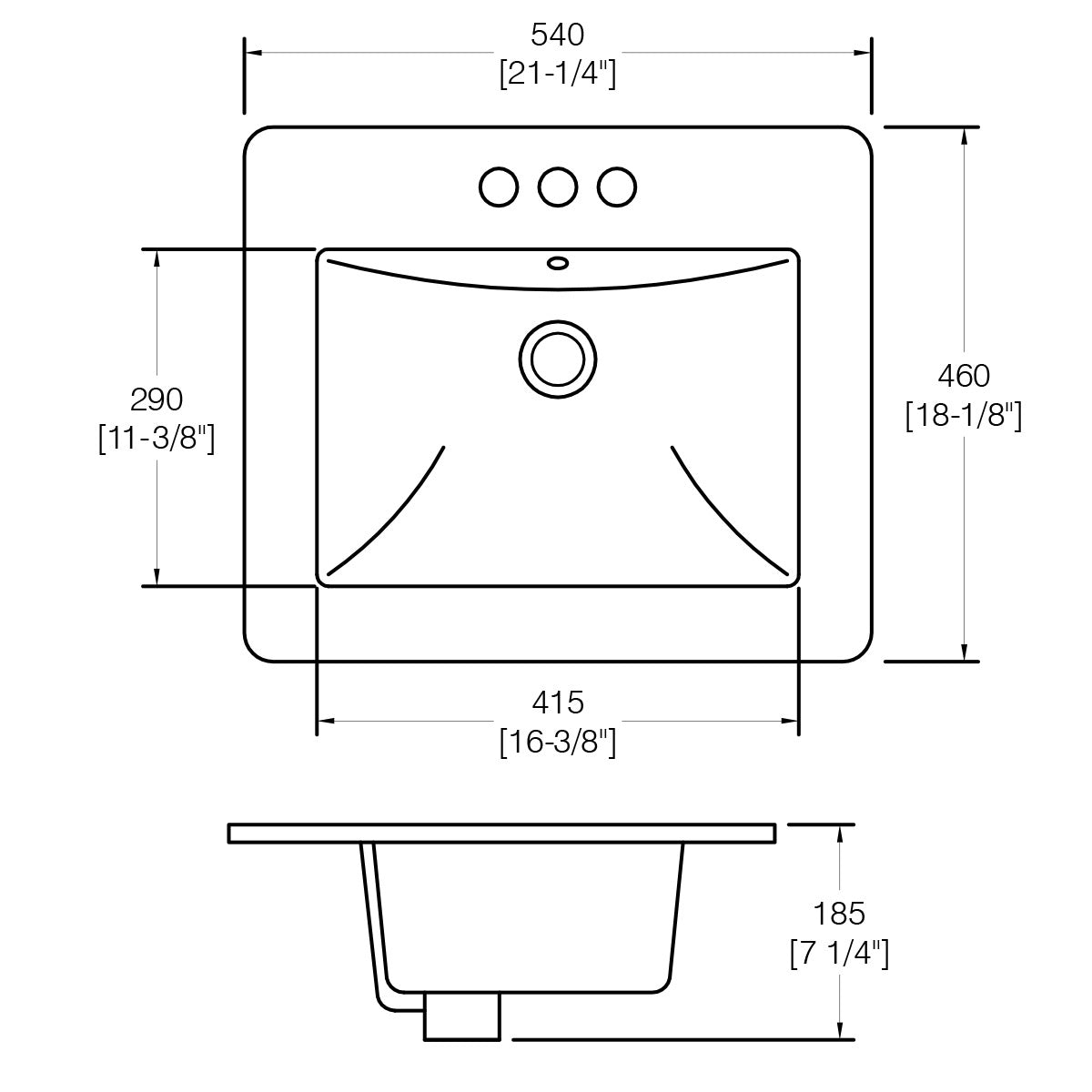 DAKOTA Dakota Plumbing Products US-TM2119W-8W Vanity Sink White