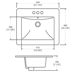 DAKOTA Dakota Plumbing Products US-TM2119W-8W Vanity Sink White