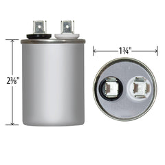 AMERICAN RADIONIC American Radionic USA2209 Round Motor Run Capacitor, 15 MFD, 370/440 Vac USA2209
