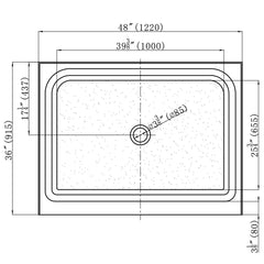 DAKOTA Dakota Plumbing Products USB-ASB483655CTF-W Shower Base