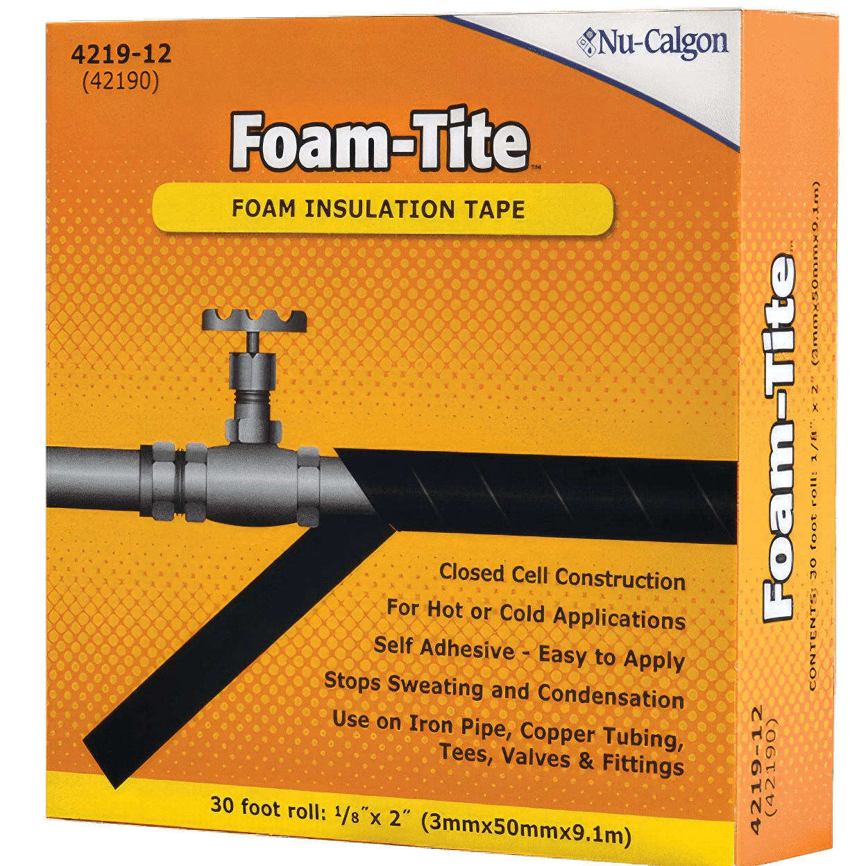 NU-CALGON Nu-Calgon 4219-12 Foam-Tite Insulation Tape 2 in x 30 ft Roll 4219-12