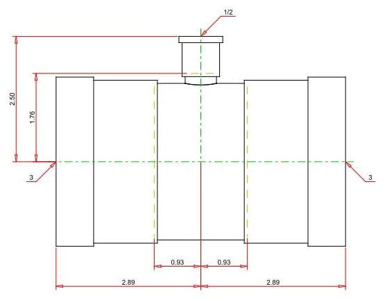 VIEGA Viega 20759 Pipe Tee, 3 x 3 x 1/2 in Nominal, Press End Style, Copper