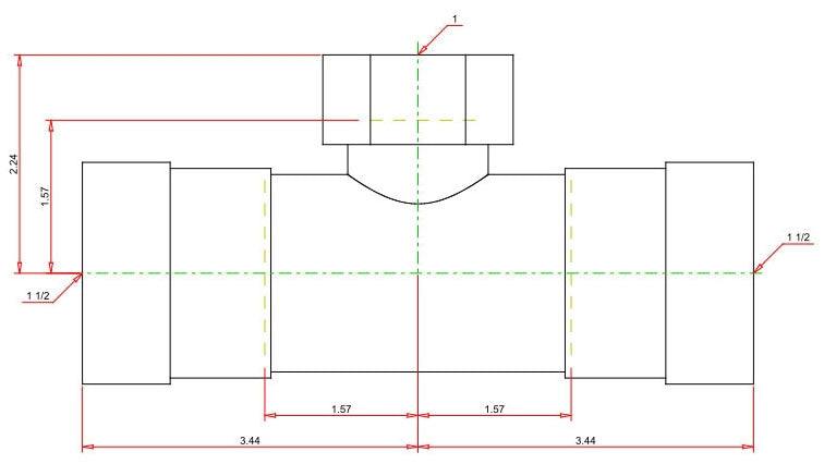 VIEGA Viega 25446 1-1/2 Inch x 1-1/2 Inch x 1 Inch MegaPressG x MegaPressG x FPT Carbon Steel Reducing Tee