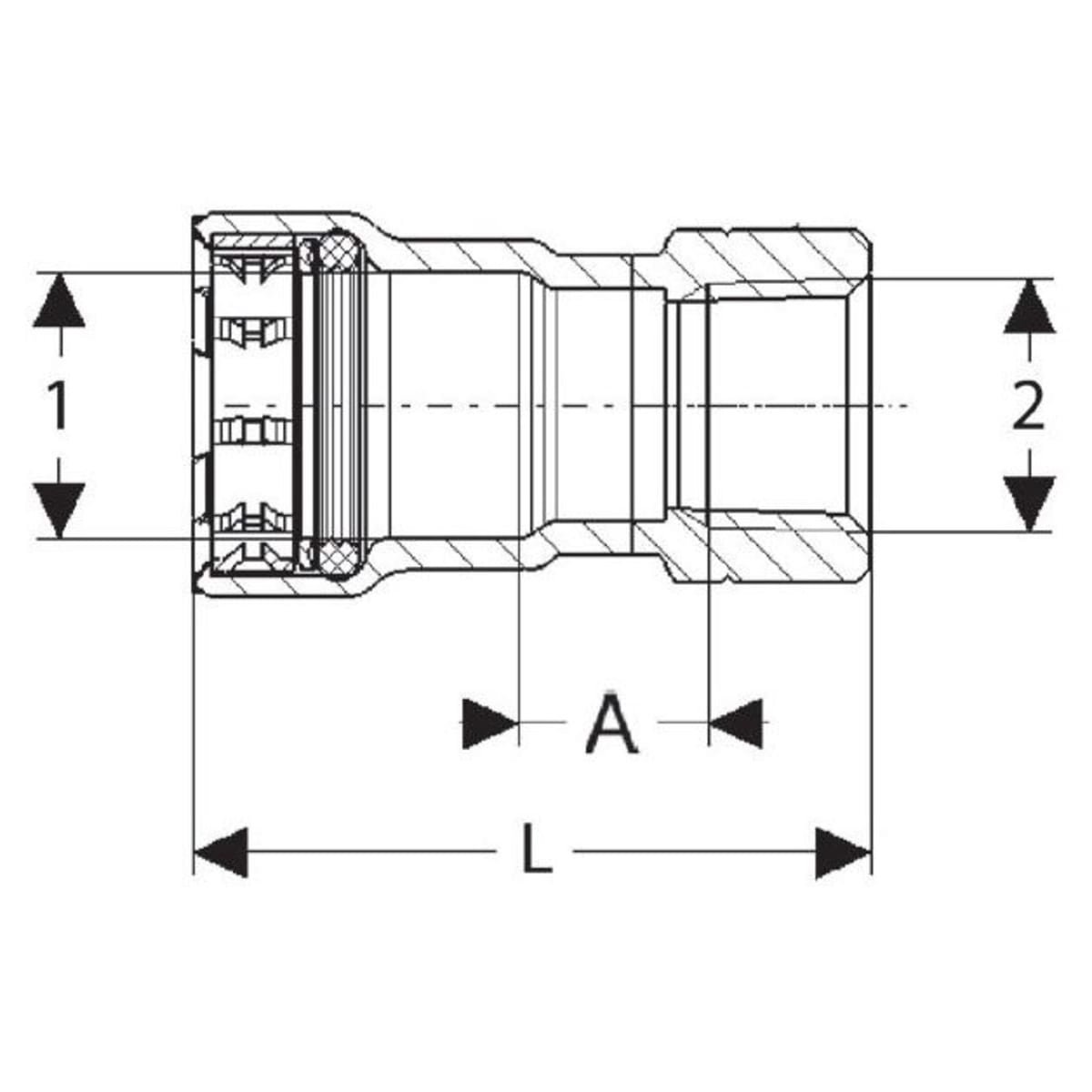 VIEGA Viega 25575 3/4 x 1/2 - (P-FPT) - Female Adapter, MegaPress®