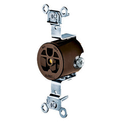 Hubbell Wiring Device-Kellems HBL5251 HWD 1-Phase Extra Heavy Duty Self-Grounding Single Standard Screw Mount Straight Blade Receptacle 125 VAC 15 A 5-15R