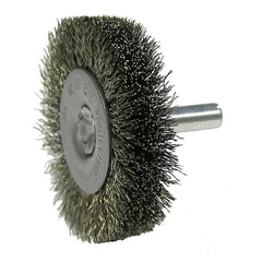 Weiler 17975 2 Inch Stem-Mounted Crimped Wire Radial Wheel 0.014 Inch Stainless Steel Fill 1/4 Inch Stem Pack of 10