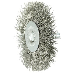 Weiler 17979 3 Stem-Mounted Crimped Wire Radial Wheel .014 Stainless Steel Fill 1/4 Stem