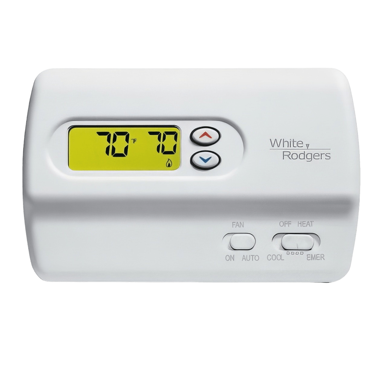 EMERSON CLIMATE TECHNOLOGIES Emerson Climate Technologies 1F79-111 White-Rodgers 70 2 Heat/1 Cool Non-Programmable Digital Thermostat