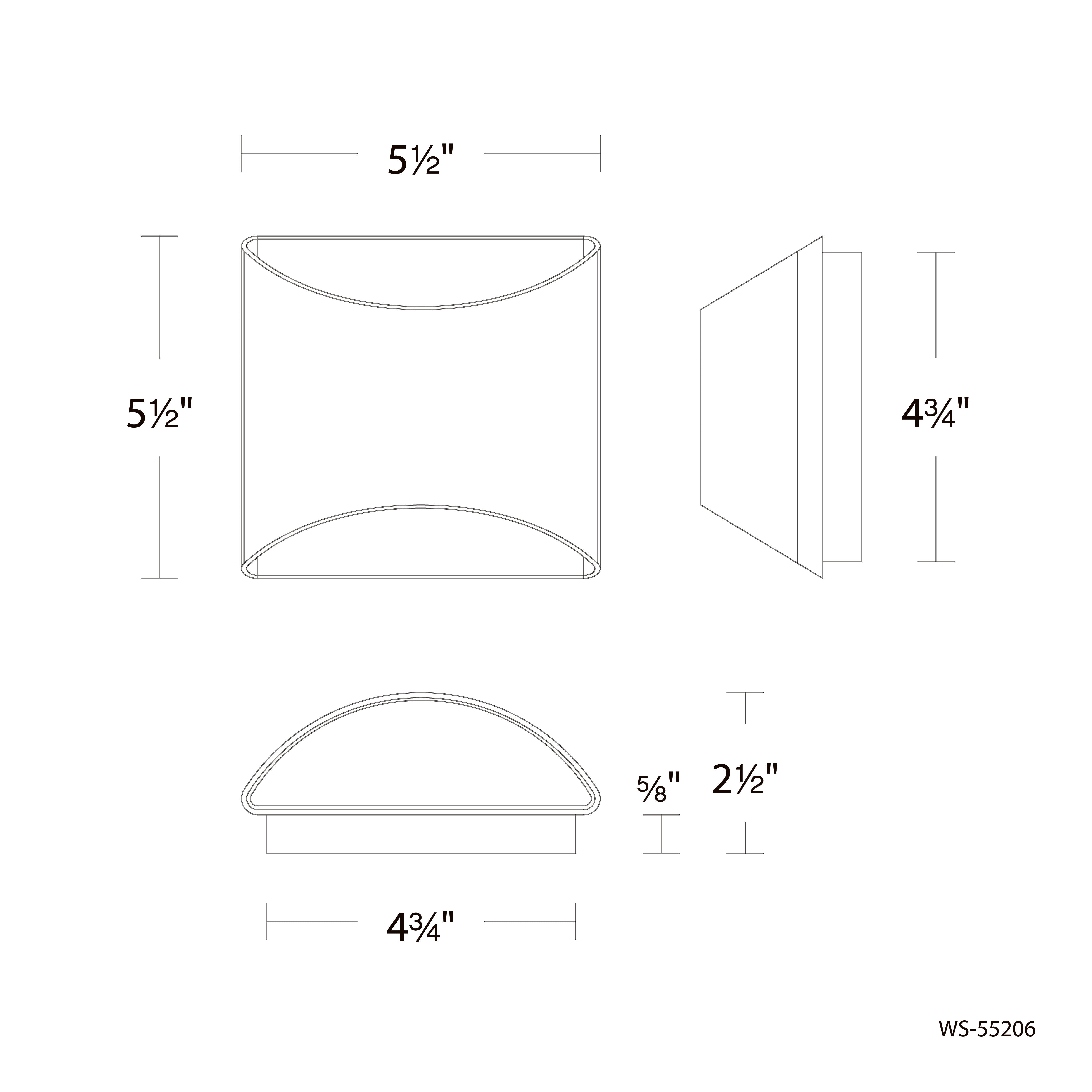 WAC LIGHTING Wac Lighting WS-55206-30-BK Duet Wall Sconce 9.6W 6 inch