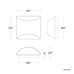 WAC LIGHTING Wac Lighting WS-55206-30-BK Duet Wall Sconce 9.6W 6 inch