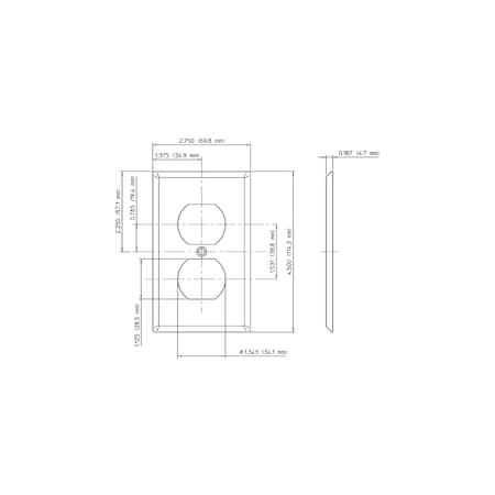 LEVITON Leviton 84003 1-Gang Duplex Device Receptacle Wallplate, Standard Size, Device Mount, Stainless Steel