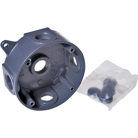 BELL BELL 5361-0 Hubbell Splice Box, 16.1 Cu-In, 1-1/2 In D, Gray