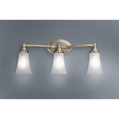 Creative Specialties YB2863BN Moen Eva Brushed Nickel Three Globe Bath Light