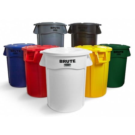 RUBBERMAID COMMERCIAL Rubbermaid Commercial FG263200GRAY BRUTE Round Container 32 Gal Heavy-Duty Plastic Gray