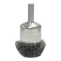 Weiler 10045 Circular Flared Crimped Wire End Brush 006 Stainless Steel Fill 1-1/2 Inches