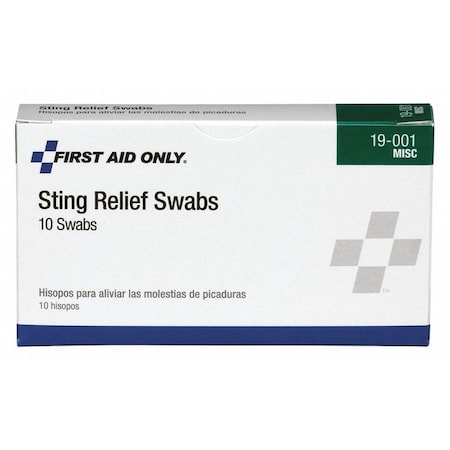 FIRST AID First Aid Only 19-001 Sting Relief Swabs 2-1/8 Inches 10 Pack