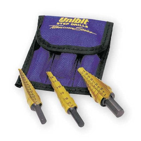 IRWIN Irwin 15502 HSS Step Drill Bit Set TiN 3 pc