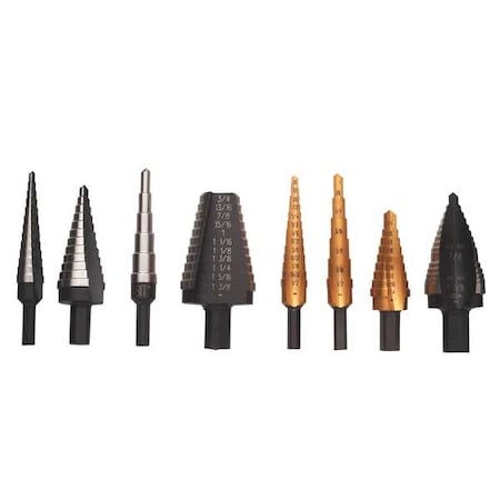 IRWIN Irwin 15502 HSS Step Drill Bit Set TiN 3 pc
