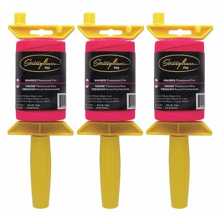 STRINGLINER Stringliner 25462 Nylon Mason Line With Reel 500 ft Fluorescent Pink