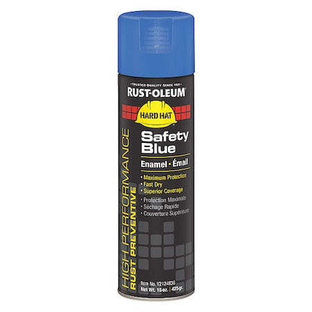 RUST-OLEUM Rust-Oleum V2124838 High Performance V2100 System Enamel Aerosol, 15 oz Can, Safety Blue, Gloss