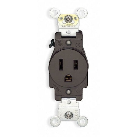 LEVITON Leviton 5261-GY Heavy Duty Single Receptacle 15 Amp 125 Volt