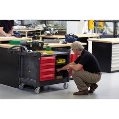 Rubbermaid Commercial FG453388BLA Trade Cart/Service Bench, 49 In. L, Black